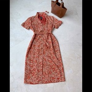 Tropical Coral Print Positive Attitudes Dress sz12p